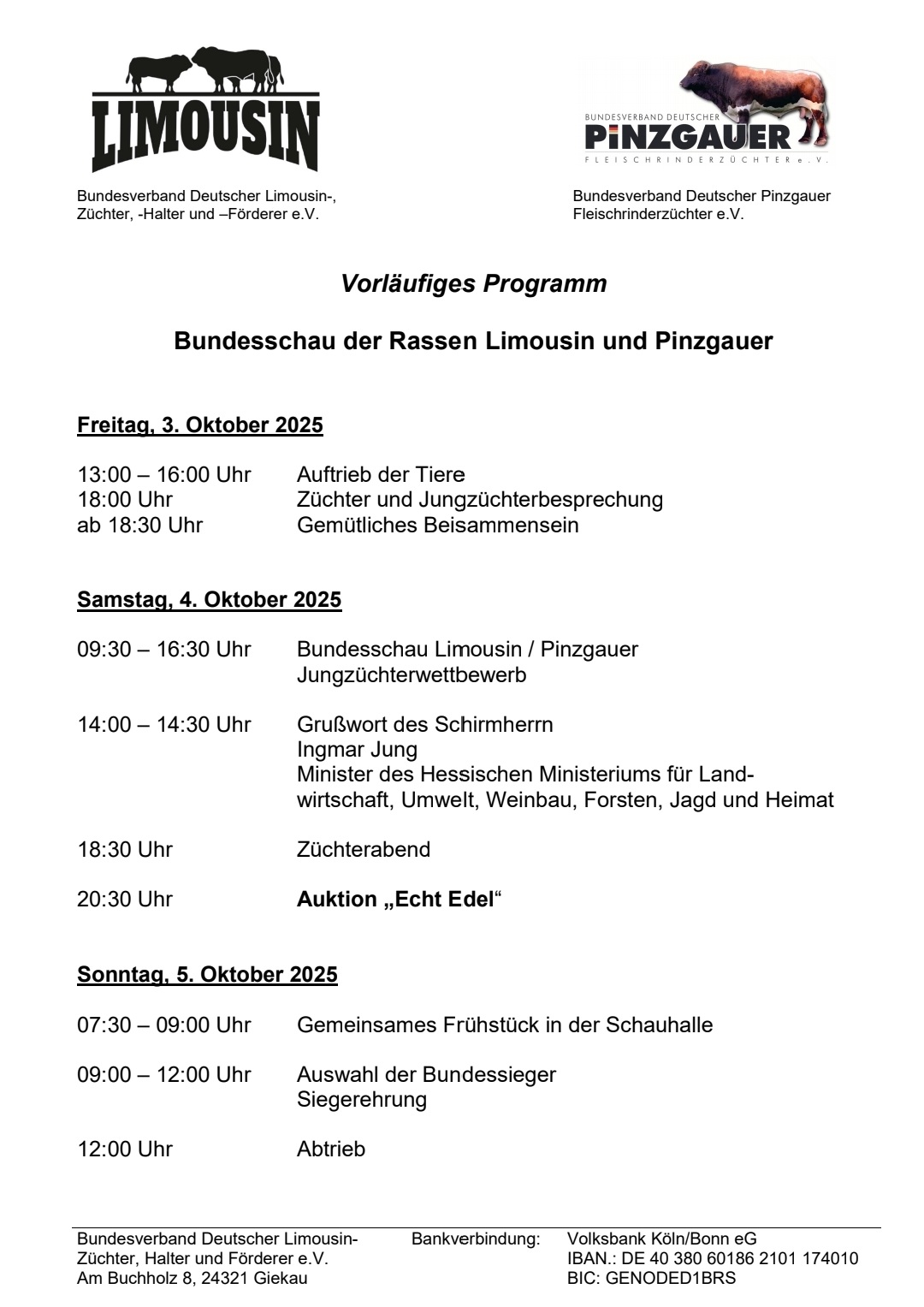 Bundesschau der Rassen Limousin und Pinzgauer